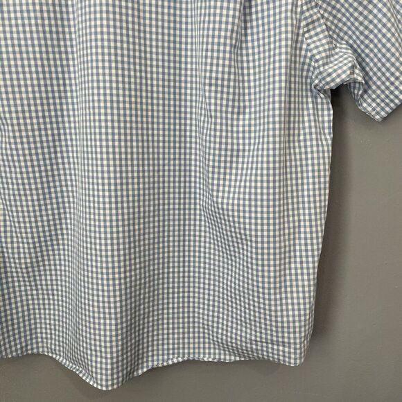 Duluth Button Down Shirt Mens‎ Size XXL 2XL Short Sleeve Untucked Blue Plaid - Picture 9 of 10